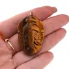 Pandantiv Ochi de tigru figurina gravata cap de Elefant / Ganesha, 40mm, imagine 3