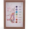 Tablou decorativ cu cristale si simbolurile celor 7 chakre, 20cm