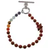 Accesoriu pentru telefon Jasp rosu, cristale 7 chakre si merkaba, imagine 2