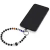 Accesoriu pentru telefon Obsidian auriu, cristale 7 chakre si cristal dublu varf