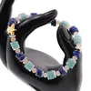 Bratara Lapis lazuli si Amazonit rondele 8mm, Opal alb patratele 6mm, Piatra lunii sfere 4mm si Hematit auriu, imagine 3