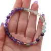 Bratara pe elastic cu Ametist si Fluorit sfere 6mm, imagine 4