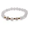 Bratara pe elastic Perle de cultura, bumbi aurii si Opalit sfere 8mm, imagine 2