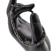 Bratara pentru barbati Hematit discuri fatetate 4mm si inox auriu cu nod reglabil, imagine 3