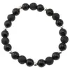 Bratara pentru barbati Obsidian auriu, Roca vulcanica sfere 8mm si elemente argintii pe elastic