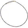Colier Lapis lazuli si Granat hessonit sfere microfatetate 2mm cu inox auriu