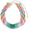 Colier Zirconii A+ multicolore 3mm pe sapte randuri