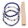 Set Bratari pentru Ziua de Miercuri – Claritate si Intuitie, Lapis Lazuli, Fluorit si Sodalit