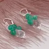 Cercei cu agatatoare Onix verde briolete fatetate 6mm si Ametrin briolete fatetate 12mm cu Argint 925, imagine 2