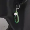 Cercei cu agatatoare Perle de cultura 8mm si Cromdiopsid discuri fatetate 4mm cu Argint 925, imagine 3