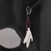 Cercei cu agatatoare Perle de cultura Biwa si Granat sfere 4mm cu Argint 925, imagine 3
