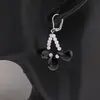 Cercei cu agatatoare Turmalina neagra briolete fatetate 12mm si Piatra lunii sfere fatetate 3mm cu Argint 925, imagine 3