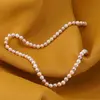 Colier Perle de Mallorca albe, crem si roz, sfere 4mm, imagine 3