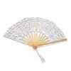 Evantai alb din dantela, accesoriu elegant pentru mirese, evenimente si tinute speciale