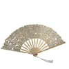Evantai crem din dantela, accesoriu elegant cu aspect vintage pentru evenimente si tinute speciale, imagine 2