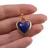 Pandantiv inima fatetata din Lapis lazuli cu montura aurie, 23mm, imagine 4