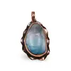Pandantiv unicat cu Larimar si cupru, lucrat manual - 31mm x 17mm, B9