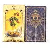 Tarot cu Folie Albastra si Aurie, Ochiul Atotvazator, THE FOOL – cu brosura explicativa - 78 de carti, imagine 2