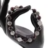 Bratara Cuart turmalinat si Granat sfere fatetate 8mm, Opal dendritic discuri fatetate 3mm, imagine 3