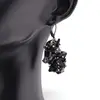 Cercei cu agatatoare ciorchine Obsidian fulg de nea, imagine 2