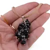 Pandantiv ciorchine Obsidian fulg de nea, imagine 3