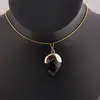 Pandantiv ghinda fatetata din Obsidian cu montura aurie, 27mm, imagine 2