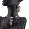 Set pandantiv si cercei cu agatatoare ciorchine cu cristale 7 chakre, imagine 2