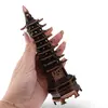 Statueta pagoda cu 9 nivele din metal culoare cupru, 18cm, imagine 3
