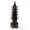 Statueta pagoda cu 9 nivele din metal culoare cupru, 18cm