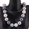 Colier Perle de Mallorca albe, roz si gri, 18mm