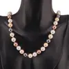 Colier Perle de Mallorca multicolore cu noduri, 8mm