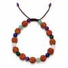 Bratara zodia Taur cu Rudraksha si cristale naturale pentru prosperitate – produs pe fundal alb