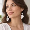 Cercei cu agatatoare Perle de cultura Baroque si Angelit sfere 6mm cu Argint 925 – imagine de prezentare în context