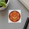 Sticker Svadhishthana din PVC, chakra sacrala, patrat 5 x 5 cm, fundal alb – imagine de prezentare în context