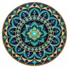 Sticker decorativ din PVC, mandala de protectie, patrat 5 x 5 cm, fundal alb