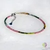 Bratara turmalina multicolor sfere fatetate 2mm si argint 925