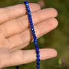 Colier lapis lazuli sfere fatetate 5mm cu argint 925
