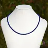 Colier lapis lazuli sfere fatetate 5mm cu argint 925