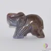 Elefant agat indian cenusiu figurina gravata 45mm