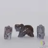 Elefant agat indian cenusiu figurina gravata 45mm
