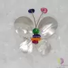 Brosa fluture sidef alb si colorat 48mm