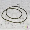 Colier obsidian verde pietre micro fatetate 2mm si argint 925