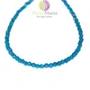 Colier agat albastru sfere fatetate 4mm