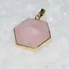 Pandantiv hexagonal cuart roz 30mm
