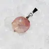 Pandantiv opal roz patrat fatetat 15mm