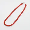 Colier coral rosu 4 randuri rasucit