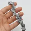 Colier cuart gri electroplacat, pietre druzy