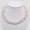 Colier handmade cuart roz chipsuri