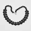 Colier onix negru pietre 25mm