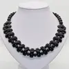 Colier onix negru pietre 25mm